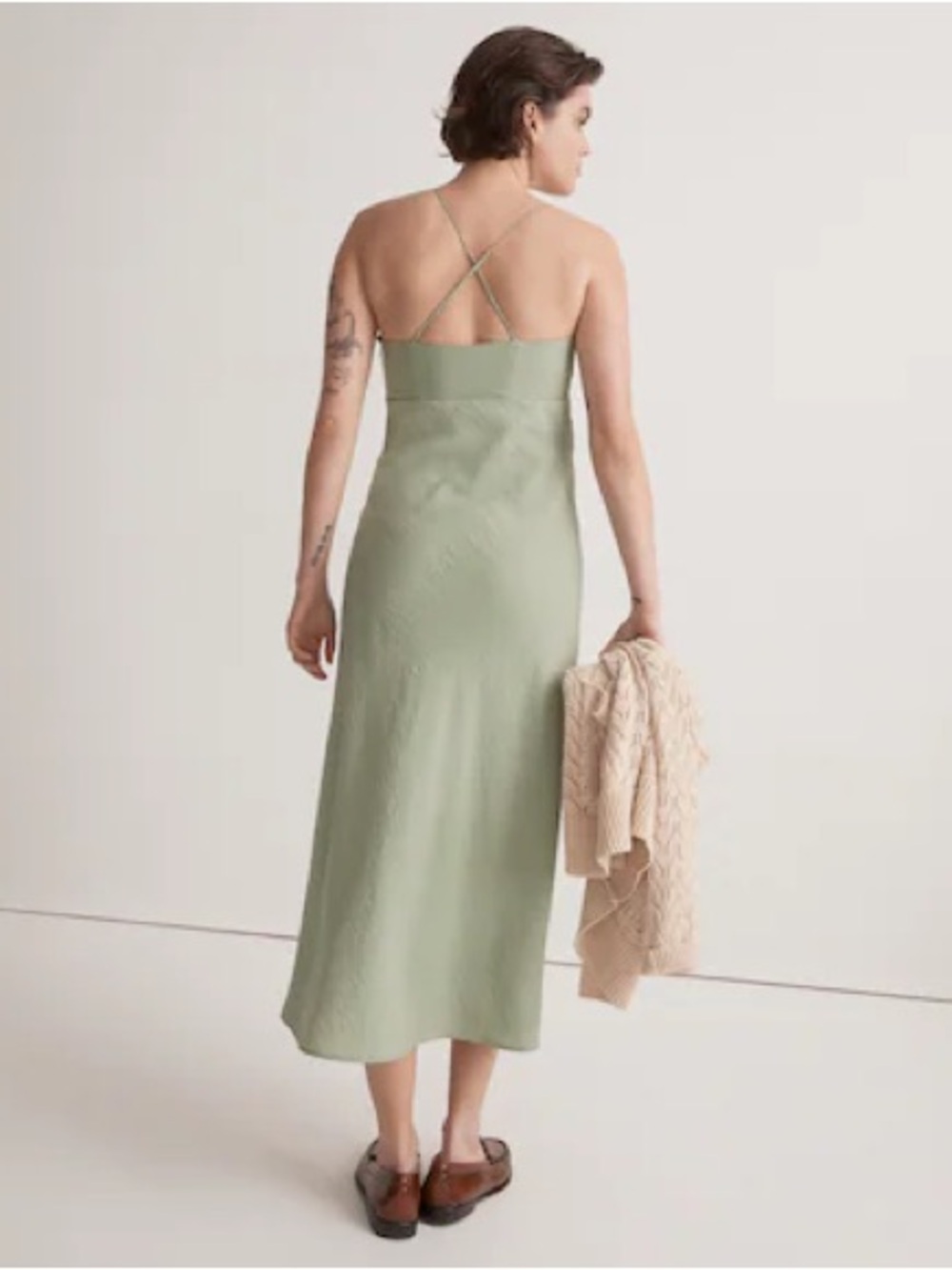 Madewell Midi Dress in Sage Green - Picture 2 of 5